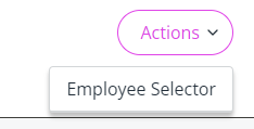 The Employee Selector option in the Actions drop-down. 