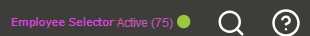 The Employee Selector showing as active. 
