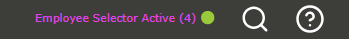 A green dot - showing the Employee Selector as active 