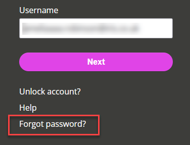 The Forgot Password option on the sign-in screen.