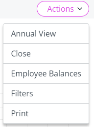 The Group Absence Calendar filter.