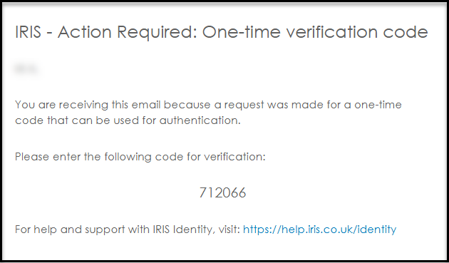The email containing a six-digit code. 