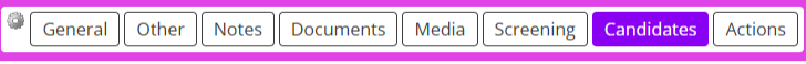 The Candidates option in the navigation bar. 