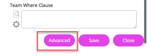 The Advanced option displayed in the employee's Set Rights. 