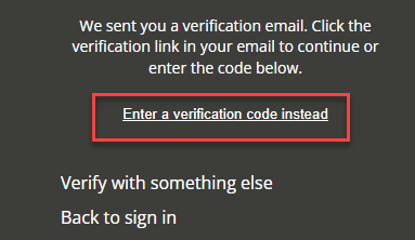 The Enter a verification code option.