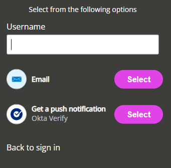 The Username field on the sign-in screen. 