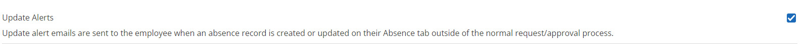 The Update Alerts checkbox in System Configuration.