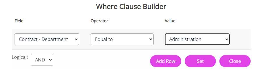 The Where Clause Builder. 