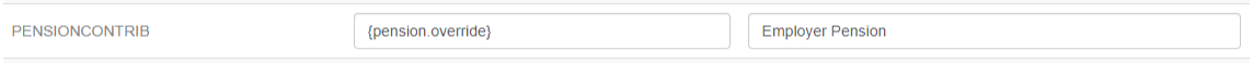 Image showing PENSIONCONTRIB with {pension.override} as the Nominal Code.