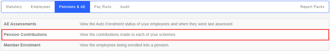 Select Pension Contributions.