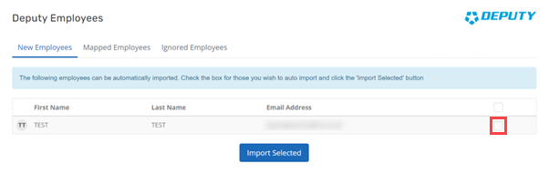 Select the employees to import.