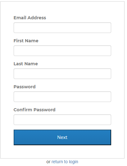 Enter the email address, your name and create a password. 