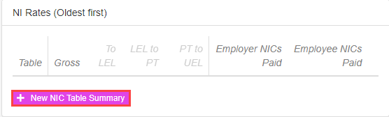 Select New NIC Table Summary.