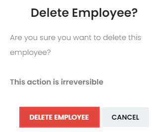 Select Delete employee at the confirmation message. 