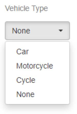 vehicle type drop down list