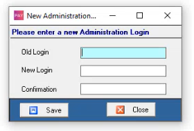 the change Admin password screen