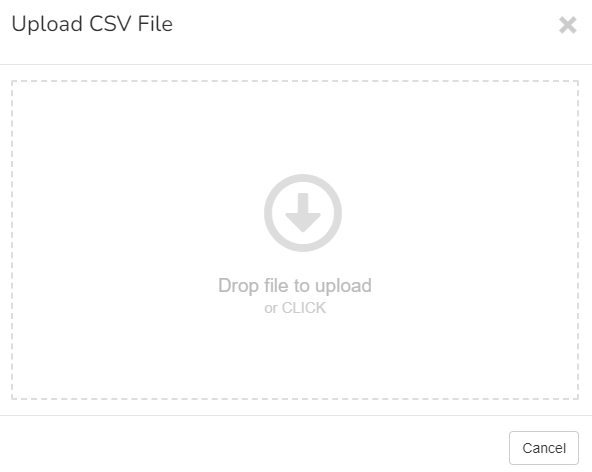 Upload Data benefits selected, with Upload CSV File screen