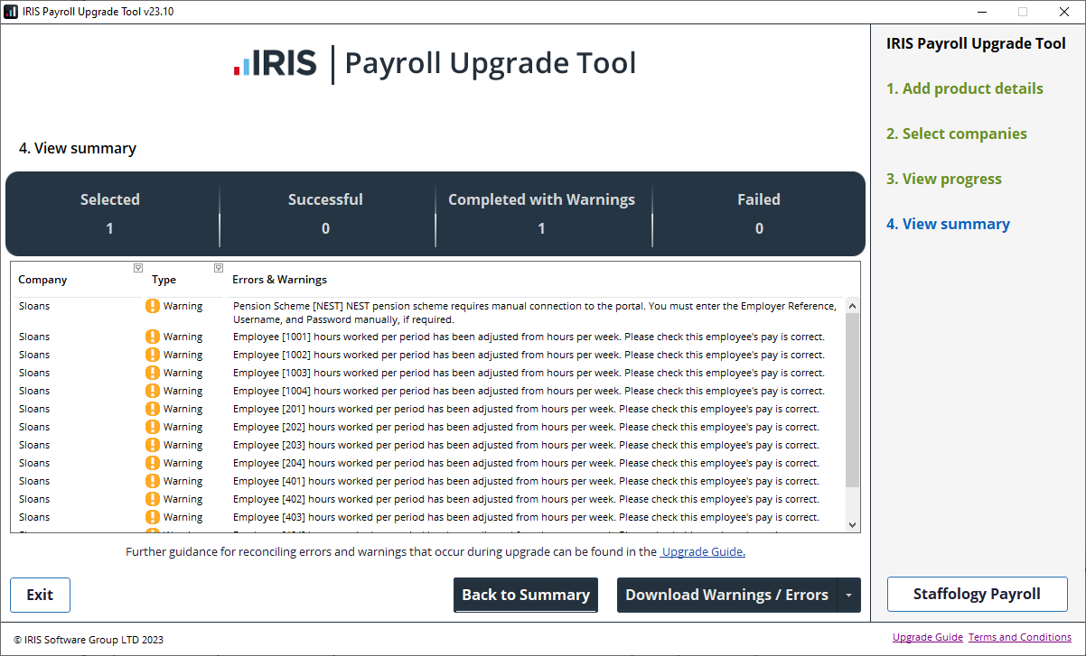 Error detials